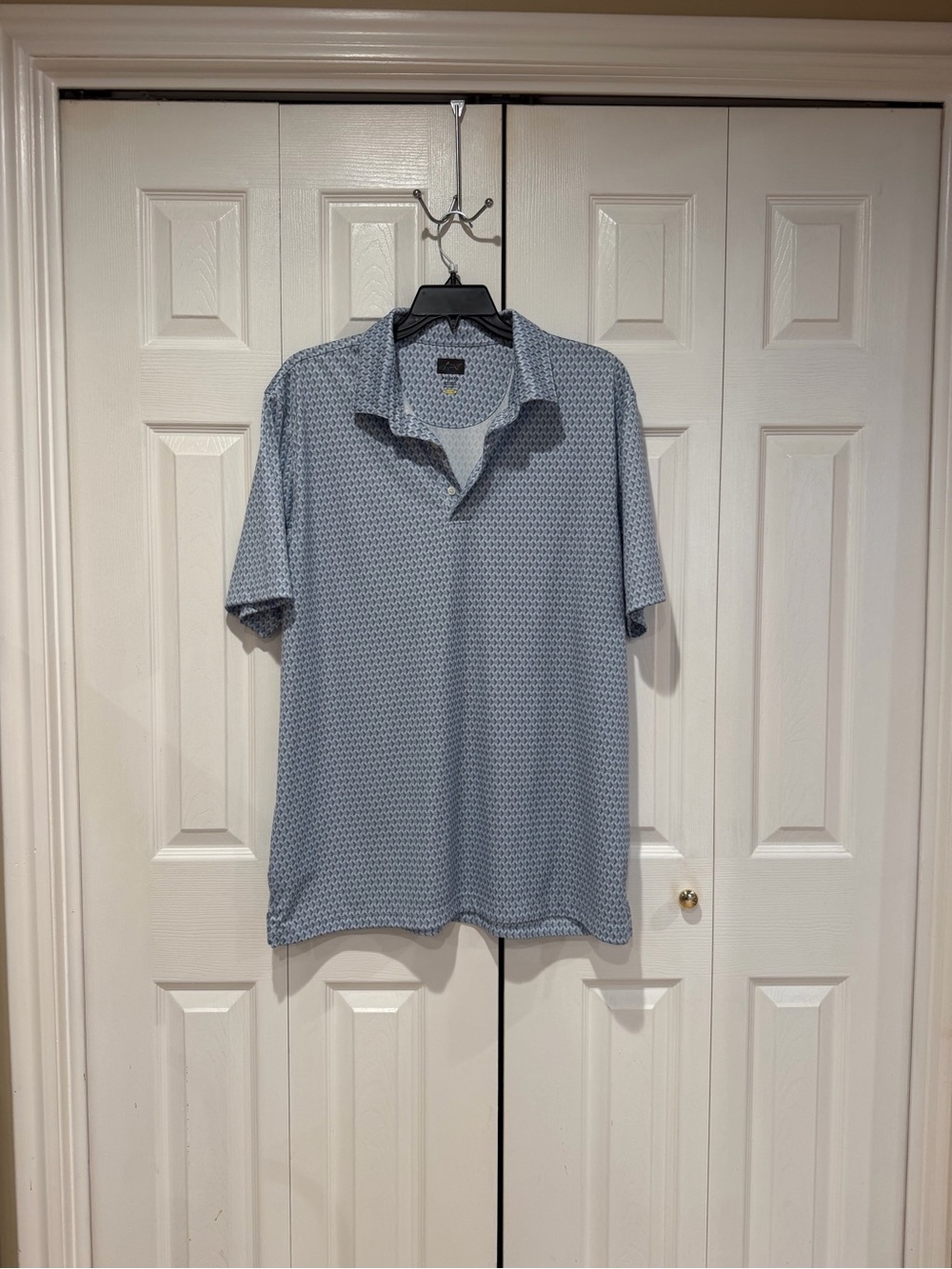 Robert Graham Light Blue Micro-Pattern Polo